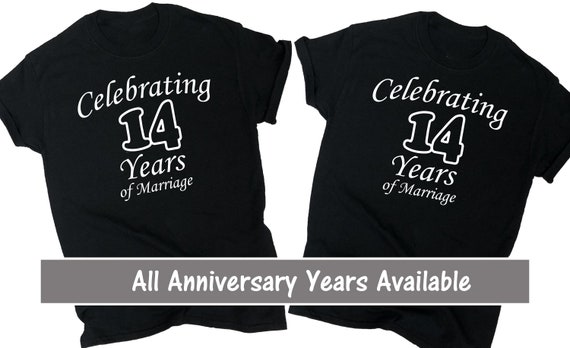 Anniversary Gift T-Shirt For 14 Years Marriage Couple Tee Anniversary Gift T-Shirt For 14 Years Marriage Couple Tee