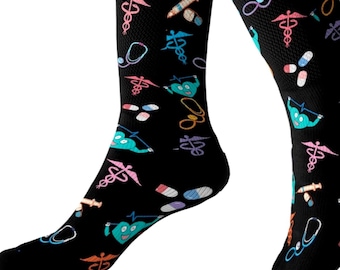 Medical Theme Socks: Novelty Doctor/Nurse Gift