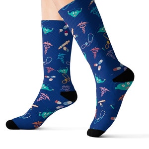 Medical Theme Socks: Novelty Doctor/Nurse Gift