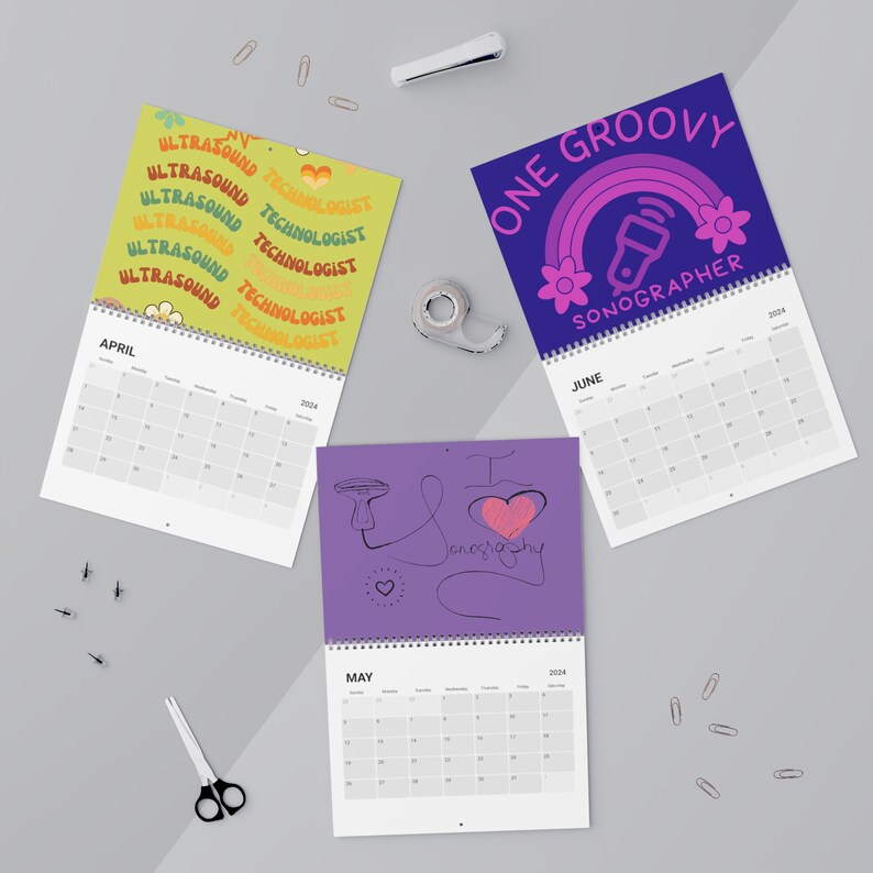 2024 Calendar, Sonographer's Calendar 2024, Ultrasound Tech Gift