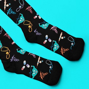 Medical Theme Socks: Novelty Doctor/Nurse Gift