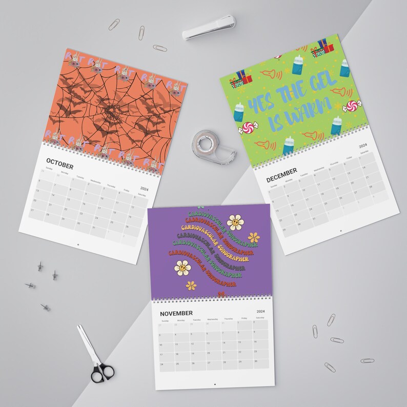 2024 Calendar, Sonographer's Calendar 2024, Ultrasound Tech Gift