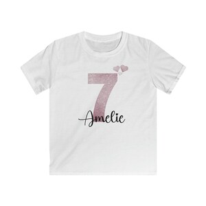 Birthday shirt girl glitter with name personalized Finally 4,5,6,7,8,9 years T-shirt Gift girl T-shirt birthday girl Weiß