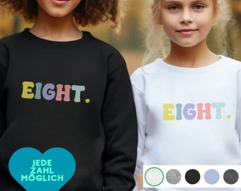 Geburtstagspullover Junge Mädchen Zahl bunt - Endlich 4,5,6,7,8,9 Jahre Pullover - Pullover Geburtstag Mädchen Junge - Geschenk Geburtstag