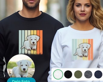 Haustier-Sweatshirt personalisiert bunt – Sweater mit Haustierfoto Hund – Haustier-Gesicht-Pulli – Geschenk Hundemama - Hundeportrait