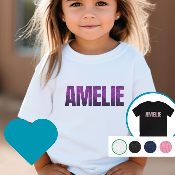 Namensshirt Kinder Mädchen personalisiert - T-Shirt mit Namen für Mädchen -Geschenk personalisiert Kind - T-Shirt Geburtstag Mädchen