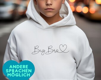 Ich werde großer Bruder Hoodie – Big Bro 2024 / Lil Bro Kapuzenpulli – Big Brother Hoodie für Jungs - Kleiner Bruder Pullover -Brüder Outfit