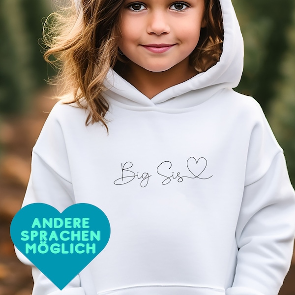 Ich werde große Schwester Hoodie – Big Sis 2024 / Little Sis Kapuzenpulli – Big Sister Hoodie für Mädchen - Schwestern Outfit Partnerlook