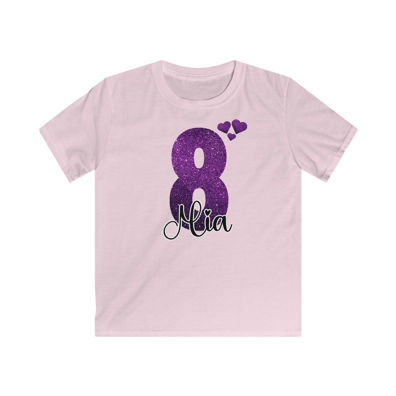 Geburtstagsshirt Mädchen Glitzer mit Name personalisiert Endlich 4,5,6,7,8,9 Jahre T-Shirt Geschenk Mädchen T-Shirt Geburtstag Mädchen Rosa
