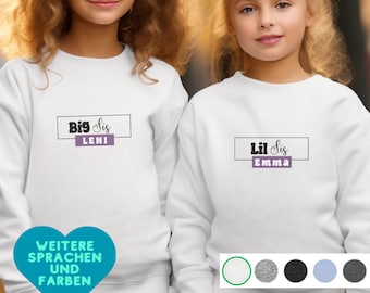 Ich werde große Schwester Pullover – Big Sis 2024 / Little Sis 2024 Pulli – Big Sister Sweatsshirt - Schwestern Outfit Partnerlook