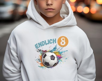 Geburtstagspullover Junge Fussball - Endlich 4,5,6,7,8,9 Jahre Pullover - Geschenk Junge 5 - Pulli Geburtstag Junge – Fussball Geschenk