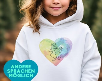 Ich werde große Schwester Hoodie – Big Sis 2024 Kapuzenpulli – Big Sister Hoodie für Mädchen