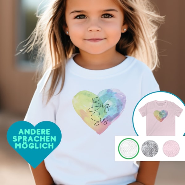 Ich werde große Schwester T-Shirt – Big Sis 2024 – Big Sister T-Shirt für Mädchen