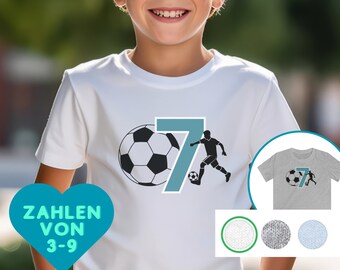 Geburtstagsshirt Fussball Junge - Endlich 3,4,5,6,7,8,9 Jahre T-Shirt - Zahlenshirt - T-Shirt Geburtstag Junge – Fussball Geburtstag Shirt