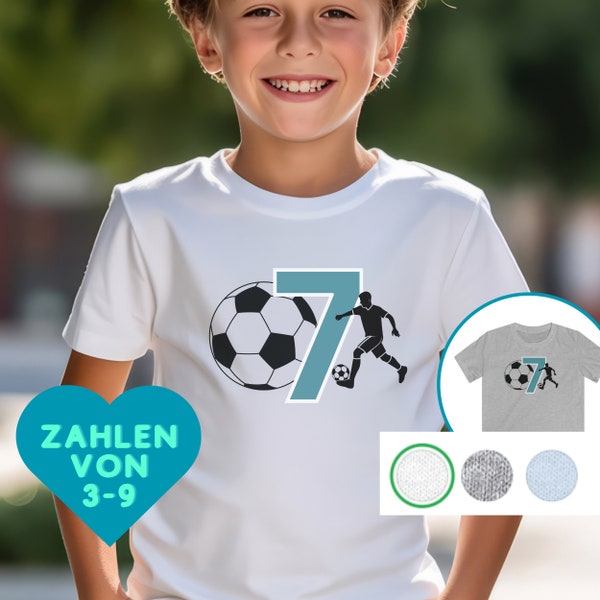 Geburtstagsshirt Fussball Junge - Endlich 3,4,5,6,7,8,9 Jahre T-Shirt - Zahlenshirt - T-Shirt Geburtstag Junge – Fussball Geburtstag Shirt
