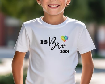 Ich werde großer Bruder T-Shirt – Big Bro 2024 – Big Brother T-Shirt für Jungs