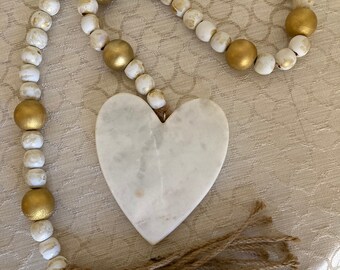 Blessing beads with marble heart