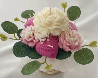 Bouquet of scented soy wax candles / flower box / birthday/ anniversary / flower candles
