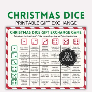 Bearbeitbares Weihnachtsgeschenk-Börsen-Würfelspiel, Weihnachtsschulspiel, Büro-Weihnachtsparty-Spiel, Weihnachtsgruppenfeier