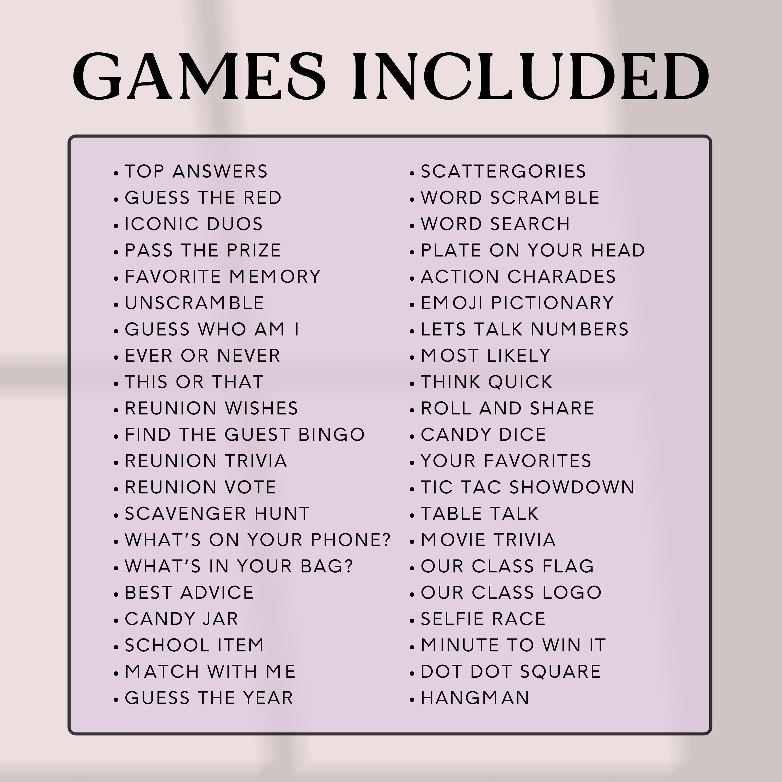 Class Reunion Games
