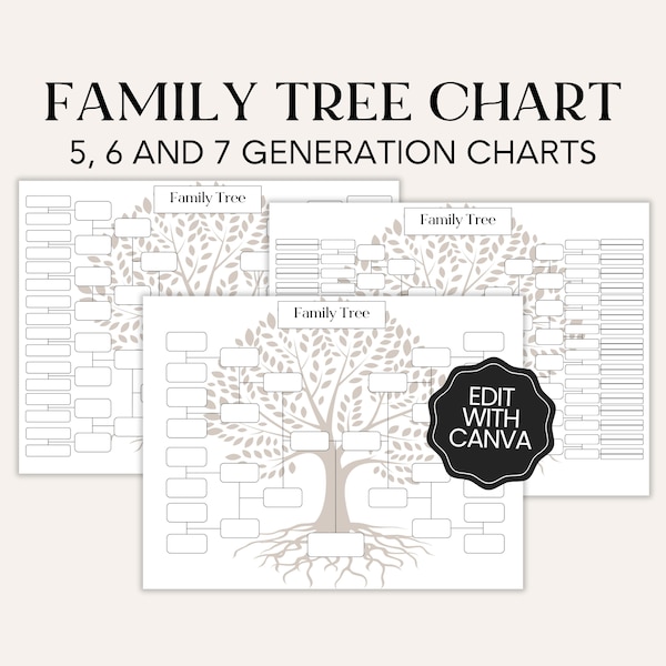 Family Tree Template Etsy Family Tree Template Etsy