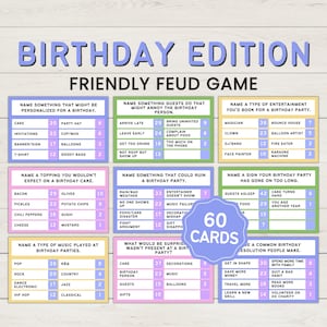 Dispute amicale d'anniversaire, jeu de fête d'anniversaire, soirée jeux en famille, anecdotes sur l'anniversaire, jeu d'anniversaire à imprimer