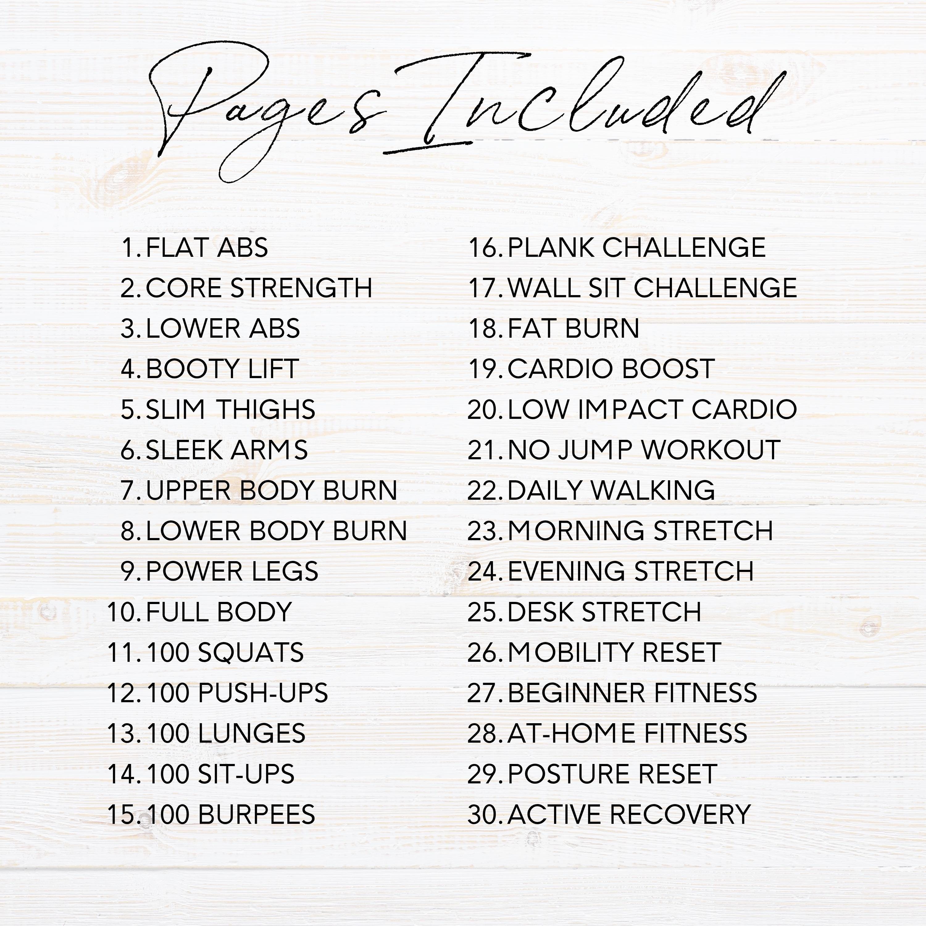 30 Workout Challenge Bundle: 30 Day Fitness Planner, Workout Tracker ...
