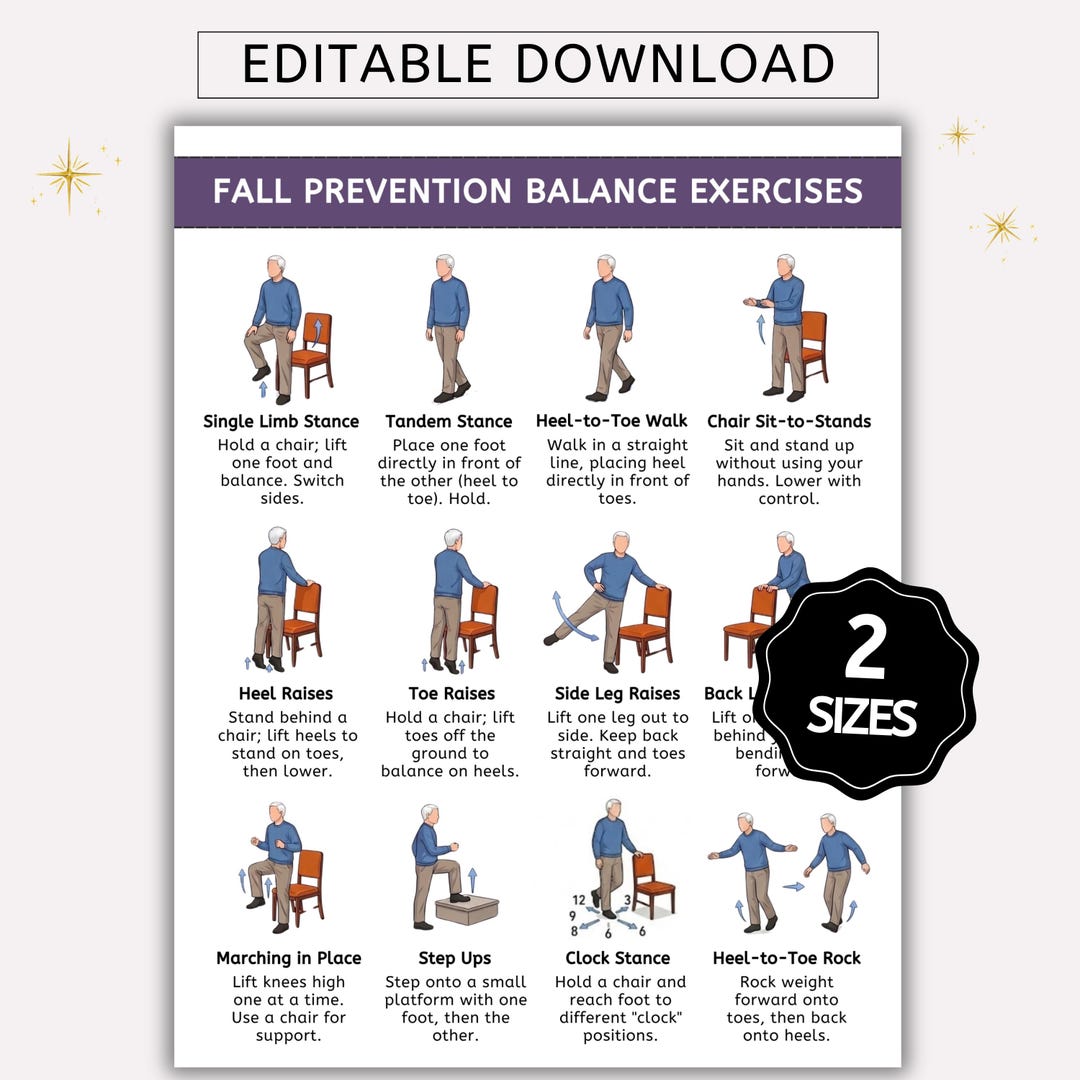 Fall Back Exercise Fall Prevention Balance Exercises for Seniors: Balance & Stability ...