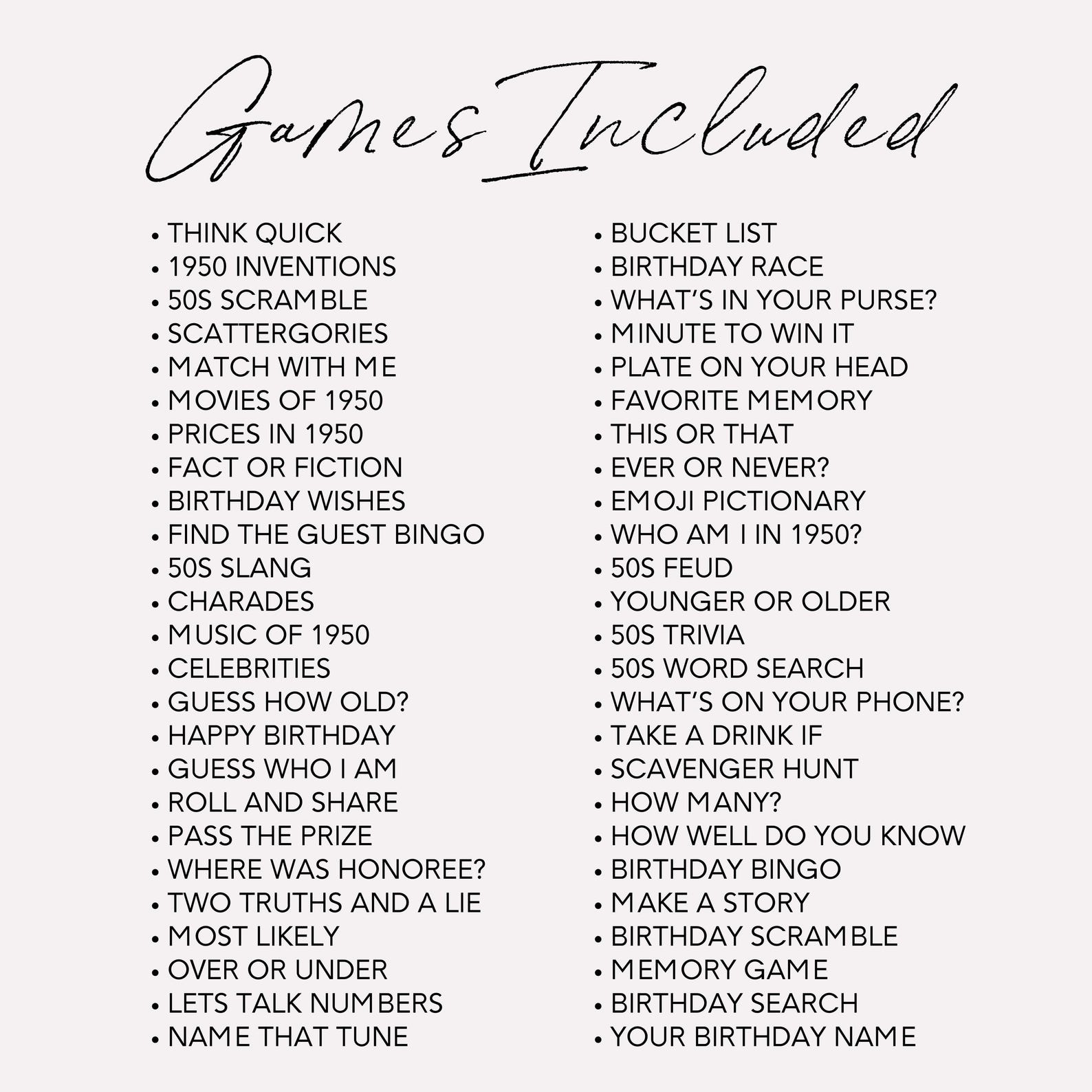 75th Birthday Party Games Bundle Born In 1950 1950 Birthday Games 75th Birthday Party Games Bundle Born In 1950 1950 Birthday Games