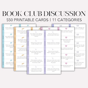550枚の読書クラブディスカッションカード、読書クラブゲーム、読書クラブの質問、ディスカッションプロンプト、読書クラブの会話のきっかけ（PDF）