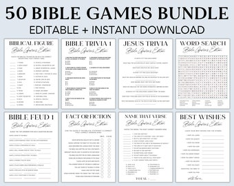 Printable Bible Games Bundle, Bible Trivia, Bible Games for Adults ...