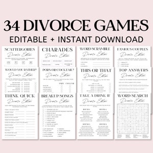 Editable Divorce Party Games Bundle, Couples Games, Breakup Party  Games, Divorced Games, Divorced AF, Ladies Night Games