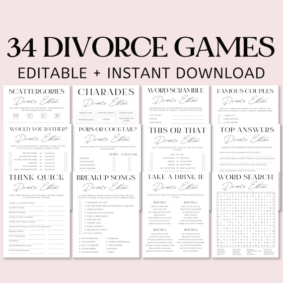 Editable Divorce Party Games Bundle, Couples Games, Breakup Party  Games, Divorced Games, Divorced AF, Ladies Night Games