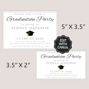 Graduation Party Details Card, Invitation Insert Template, Graduation Insert, Insert Card, Information Card, Class of 2025, Digital Download