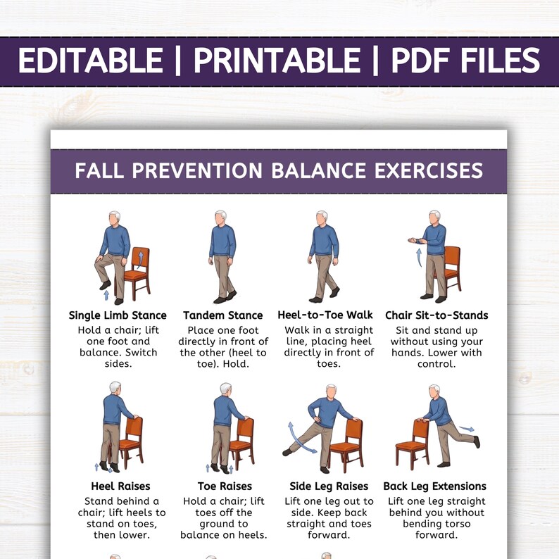 Fall Back Exercise Fall Prevention Balance Exercises for Seniors: Balance & Stability ...