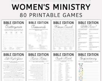Editable Women's Ministry Games Bundle, Bible Games, Christian Youth Group, Church Game for Adults, Bible Trivia Activities, Sunday School