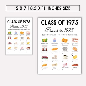 Class of 1975 Bundle, 50th Class Reunion Printable, Class Reunion Games ...