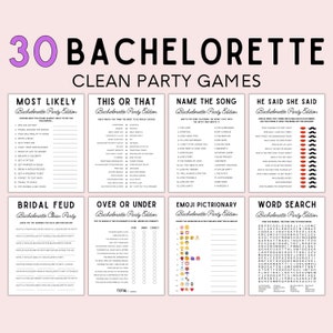Clean Bachelorette Games Bundle, Bachelorette Party Games, Canva Template, Editable Modern Minimalist Bachelorette, Bachelorette Printable