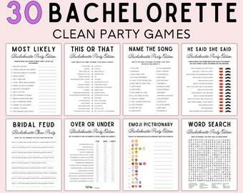 Clean Bachelorette Games Bundle, Bachelorette Party Games, Canva Template, Editable Modern Minimalist Bachelorette, Bachelorette Printable