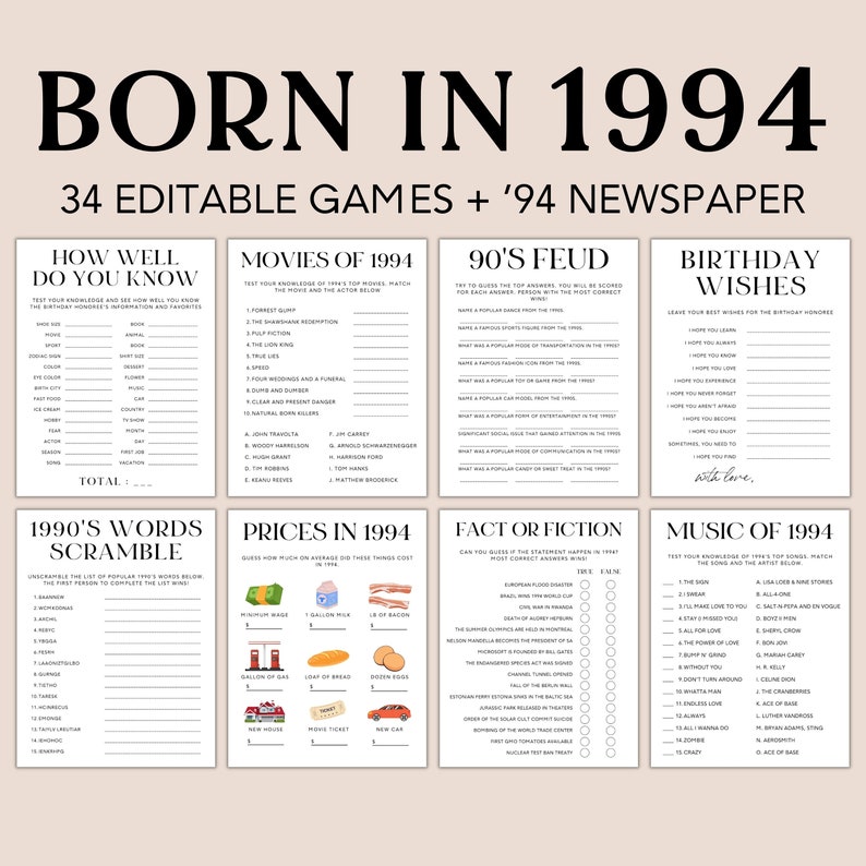 30th Birthday Games Bundle 1994 Birthday Games 30th Birthday Party 30th-birthday-games-bundle-1994-birthday-games-30th-birthday-party