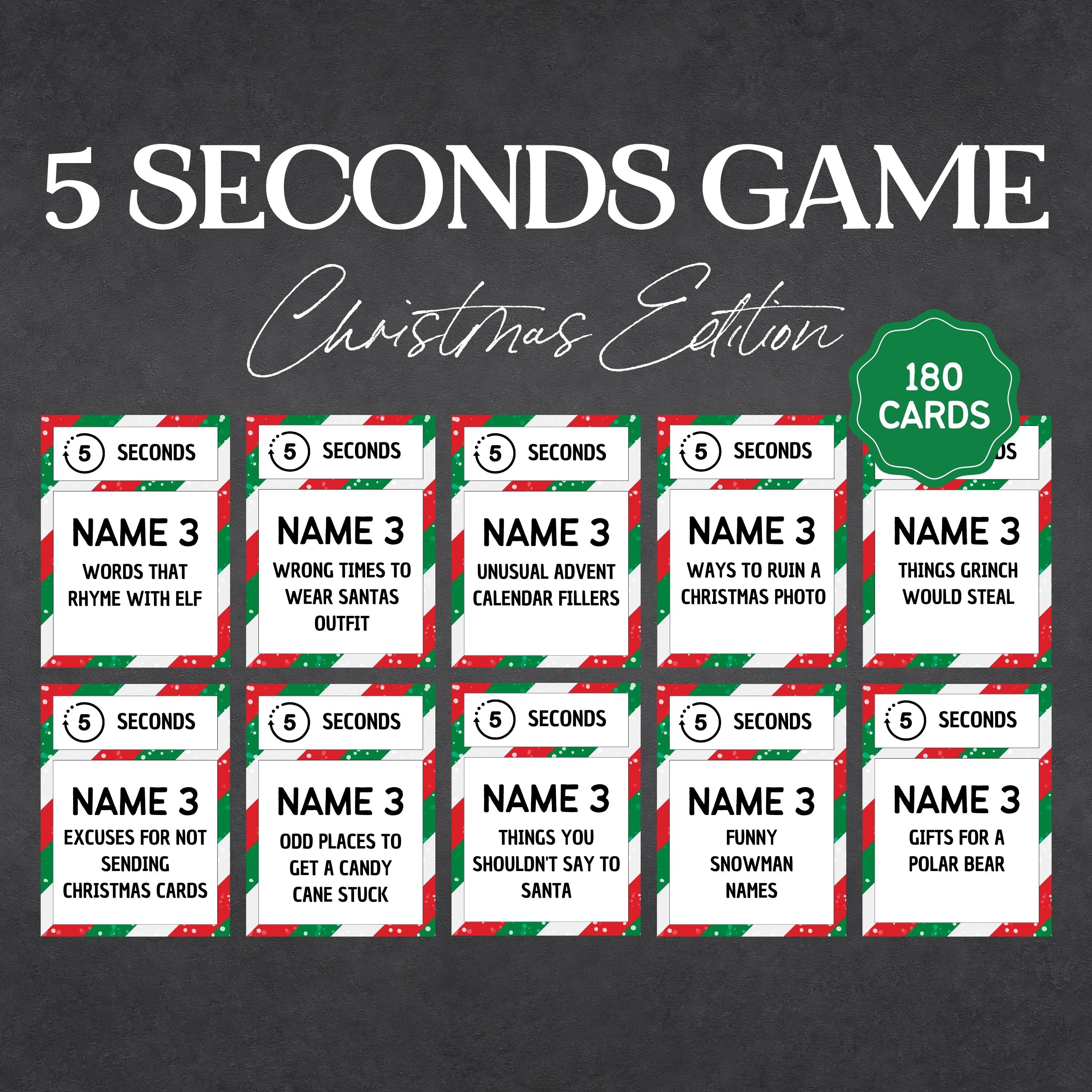 Christmas 5 Second Game, Christmas Party Game, Christmas Game Activity