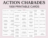 1000 Printable Charades, Group Games, Action Charades for, Family Team Game for Kids and Adults, Family Game Night