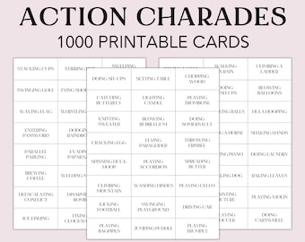 1000 Printable Charades, Group Games, Action Charades for, Family Team Game for Kids and Adults, Family Game Night