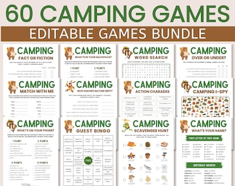 Camping Games Bundle: 60 Printable Activities (PDF)