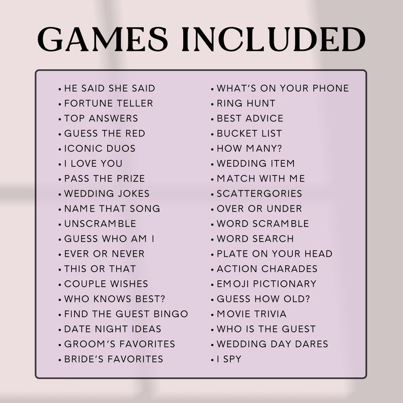 Editable Wedding Games Bundle, Wedding Table Activity, Wedding Games Cocktail Hour, Ice Breaker Wedding Games Canva Template, WP1 image 4