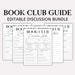 Editable Book Club Discussion Guide, Book Review Guide, Book Club ...