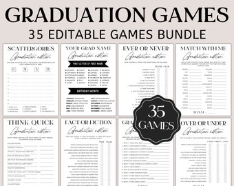 Editable Graduation Games, Graduation Party Game Bundle, 2024 Graduation Games, Class of 2024 Games, Graduation Trivia, High School College