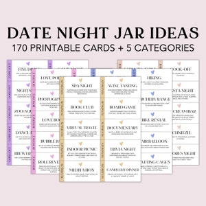 Date Night Cards, Date Night Ideas, Date Night Jar Cards for Couples, Couples Gift, Anniversary Gift, 170 Dating Cards