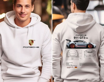 Sweat-shirt esthétique P*rsche 911 GT3 RS, sweat-shirt tendance, t-shirt latéral P*rsche 911 GT3 RS 2, cadeau pour fan chemise unisexe