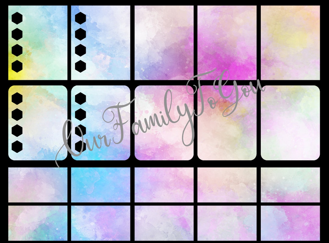 Watercolor Planner Stickers Digital Printable Download Cut File ...